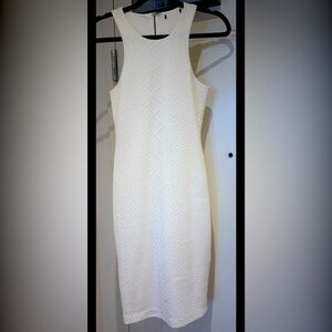 Elegant White Textured Dress